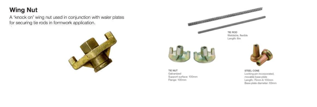 Hot/Cold Rolled Steel Coil Rod Threaded Rod and Formwork Tie Rod with Wing Nut